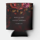 Stijlvolle moody gotische rode zwarte bloemen brui blikjeskoeler (Voorkant)