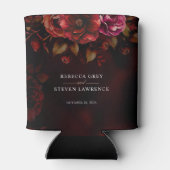 Stijlvolle moody gotische rode zwarte bloemen brui blikjeskoeler (Achterkant)