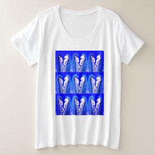 Stijlvolle mooie zomerblauw grote maat t-shirt