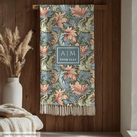 Stijlvolle Morris stijl aangepaste naam cadeau goo Fleece Deken