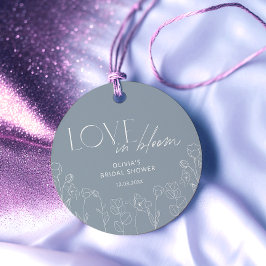 Stijlvolle mosterd Blue Floral Favor Tags Bedankjes Labels