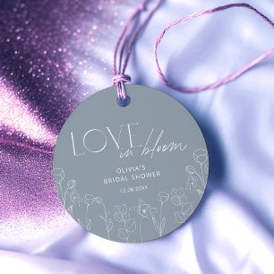 Stijlvolle mosterd Blue Floral Favor Tags Bedankjes Labels