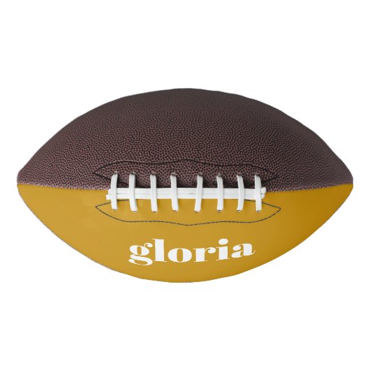 Stijlvolle mosterd geel effen aangepaste naam american football (Voorkant)
