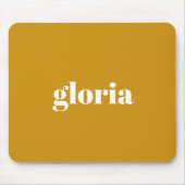 Stijlvolle mosterd geel effen aangepaste naam muismat (Voorkant)