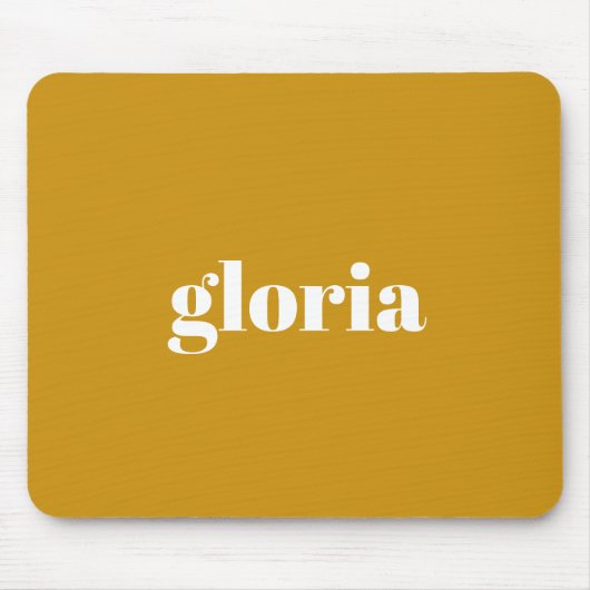 Stijlvolle mosterd geel effen aangepaste naam muismat (Voorkant)