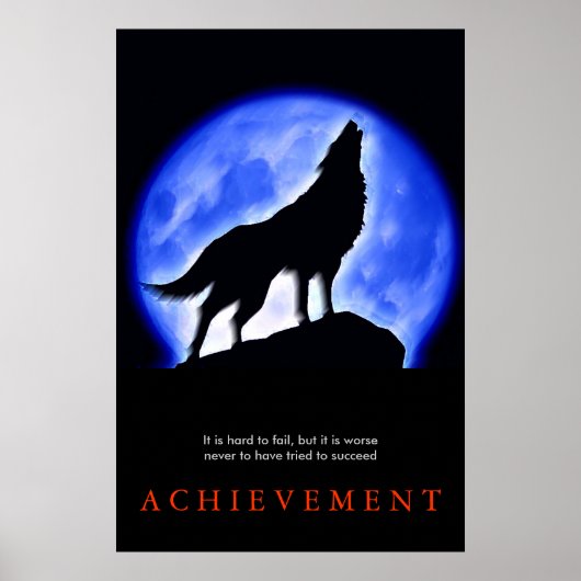 Stijlvolle Motivatie Poster van de Wolf (Voorkant)