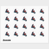 🏍️ Stijlvolle Motorrijder Klassieke Vintage Snelh Ronde Sticker (Vel)