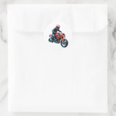 🏍️ Stijlvolle Motorrijder Klassieke Vintage Snelh Ronde Sticker (Tas)