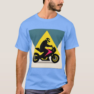 Stijlvolle motorrijder op retrofiets t-shirt