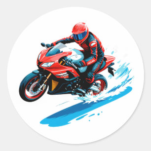 Stijlvolle motorrijder Straat Snelheid Stedelijk Ronde Sticker