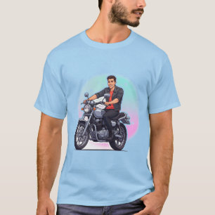 Stijlvolle motorrijder t-shirt