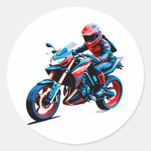 Stijlvolle motorrijder vintage biker helm ronde sticker