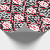 Stijlvolle Motorsport Thema Zwart-wit Check Cadeaupapier (Hoek)