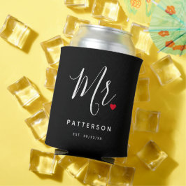 Stijlvolle Mr Custom Last Name & Date Wedding Blikjeskoeler