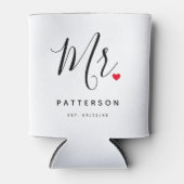 Stijlvolle Mr Custom Last Name & Date Wedding Blikjeskoeler (Voorkant)