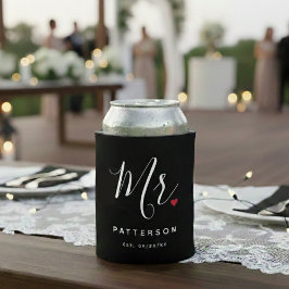 Stijlvolle Mr Custom Last Name & Date Wedding Blikjeskoeler