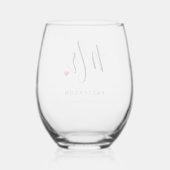 Stijlvolle Mr Custom Last Name & Date Wedding Wijnglas Zonder Voet (Achterkant)