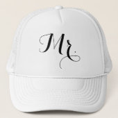 Stijlvolle Mr. Text Hoed – Bruidegom Trucker Cap C (Voorkant)