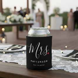 Stijlvolle Mrs Custom Last Name & Date Wedding Blikjeskoeler