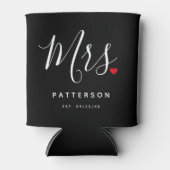 Stijlvolle Mrs Custom Last Name & Date Wedding Blikjeskoeler (Voorkant)