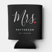 Stijlvolle Mrs Custom Last Name & Date Wedding Blikjeskoeler (Achterkant)