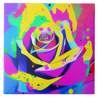 Stijlvolle multi gekleurde bloem tegeltje