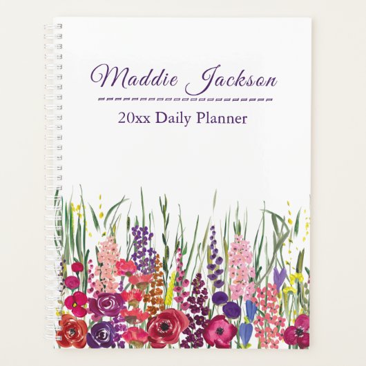 Stijlvolle multiflorale druppel met naamaanpassing planner (Voorkant)
