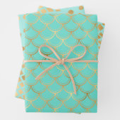 Stijlvolle munt en goud inpakpapier vel (In situ)