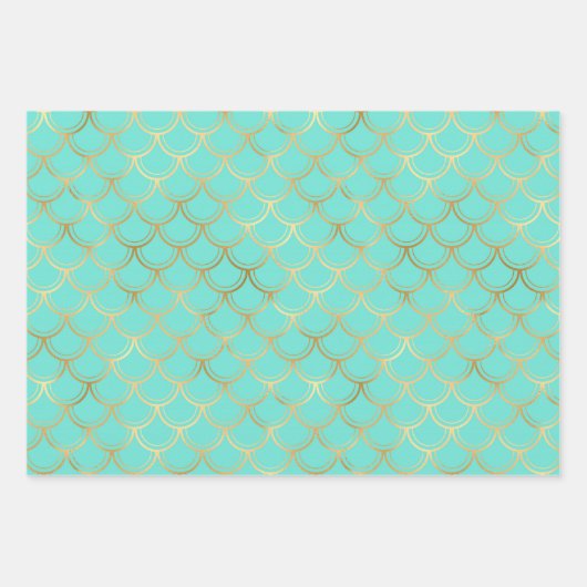 Stijlvolle munt en goud inpakpapier vel (Voorkant)