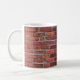 Stijlvolle muur met twee tinten rode stenen koffiemok