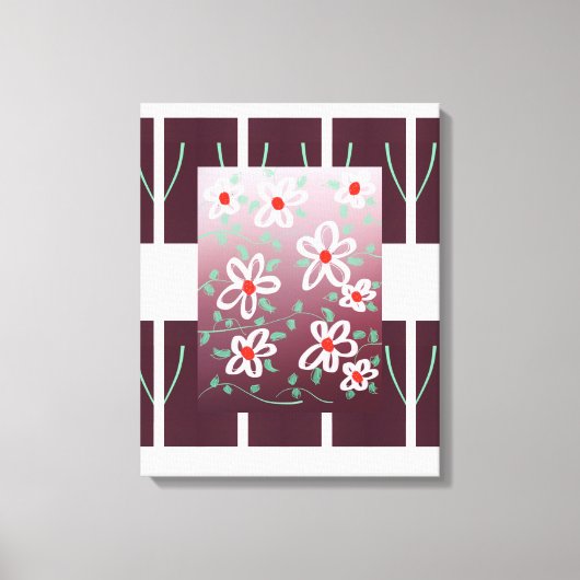 Stijlvolle muurkunst met accenten van rood canvas afdruk (Voorkant)