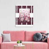 Stijlvolle muurkunst met accenten van rood canvas afdruk (Insitu (Woonkamer))