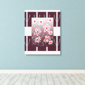 Stijlvolle muurkunst met accenten van rood canvas afdruk (Insitu (Houten vloer))