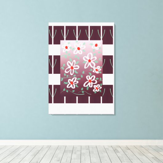 Stijlvolle muurkunst met accenten van rood canvas afdruk (Insitu (Houten vloer))