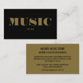 Stijlvolle muziekinstrumentenwinkel visitekaartje (Voorkant / Achterkant)