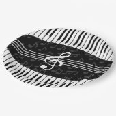 Stijlvolle muzieknoot en piano toetsen papieren bordje (Gekanteld)