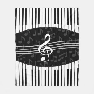 Stijlvolle muzieknoot, schitterend en pianokleutel fleece deken