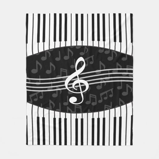 Stijlvolle muzieknoot, schitterend en pianokleutel fleece deken (Voorkant)