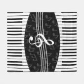 Stijlvolle muzieknoot, schitterend en pianokleutel fleece deken (Voorkant (Horizontaal))