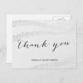 Stijlvolle Muzieknoten Dank u Briefkaart (Voorkant / Achterkant)