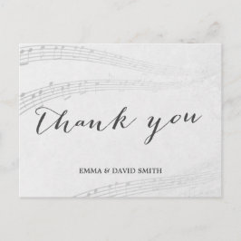 Stijlvolle Muzieknoten Dank u Briefkaart