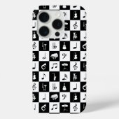 Stijlvolle Muzieknoten en instrumenten zwart-wit Case-Mate iPhone Case (Achterkant)