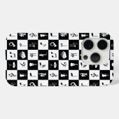 Stijlvolle Muzieknoten en instrumenten zwart-wit Case-Mate iPhone Case (Achterkant (horizontaal))