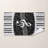 Stijlvolle Muzieknoten Treble Clef en Piano Bad Handdoek (Handdoek)