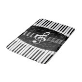 Stijlvolle Muzieknoten Treble Clef en Piano Keys Badmat (Gekanteld)