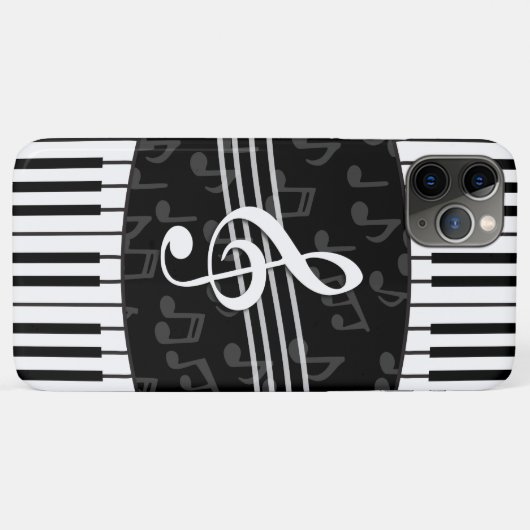 Stijlvolle Muzieknoten Treble Clef en Piano Keys Case-Mate iPhone Case (Achterkant (horizontaal))