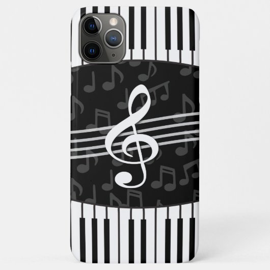 Stijlvolle Muzieknoten Treble Clef en Piano Keys Case-Mate iPhone Case (Achterkant)