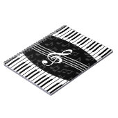 Stijlvolle Muzieknoten Treble Clef en Piano Keys Notitieboek (Linkerzijde)