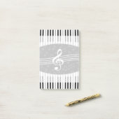 Stijlvolle Muzieknoten Treble Clef en Piano Keys Post-it® Notes (Op bureau)