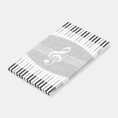 Stijlvolle Muzieknoten Treble Clef en Piano Keys Post-it® Notes (Schuin)